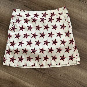 HAUTE SHOT GOLF White Star Print Golf Skirt Women Size 2